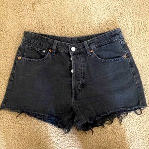 H&M black denim shorts